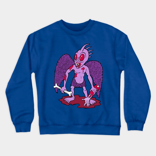 Chupacabra Goat Sucker Crewneck Sweatshirt by rossradiation